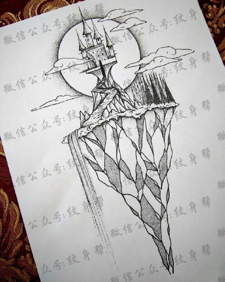 灯塔纹身手稿_一组24张灯塔手稿纹身图案