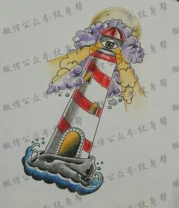灯塔纹身手稿_一组24张灯塔手稿纹身图案
