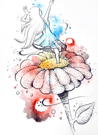 水彩点刺手稿_9张漂亮的水彩点刺纹身刺青手稿图案