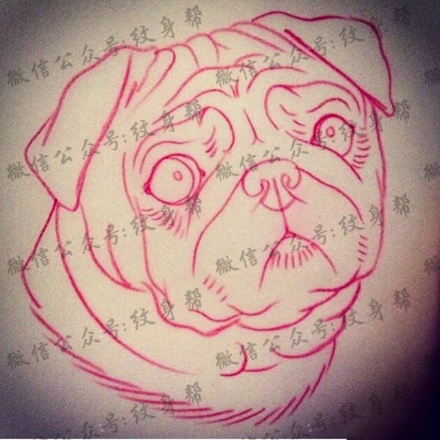 狗纹身图案手稿