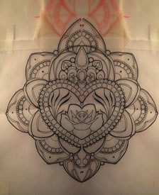 梵花纹身图案手稿