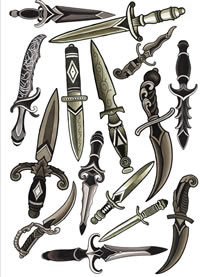 匕首纹身图案手稿