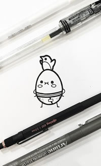 卡通小清新鸡蛋纹身图案手稿