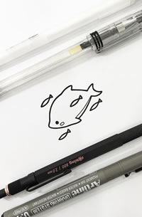 小清新卡通海豚线条纹身图案手稿