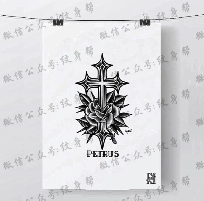 oldschool手稿_一组26张简约oldschool纹身手稿图案