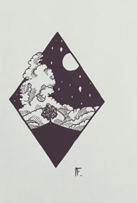 几何线条星空纹身图案手稿