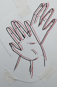 简单线条手纹身图案手稿