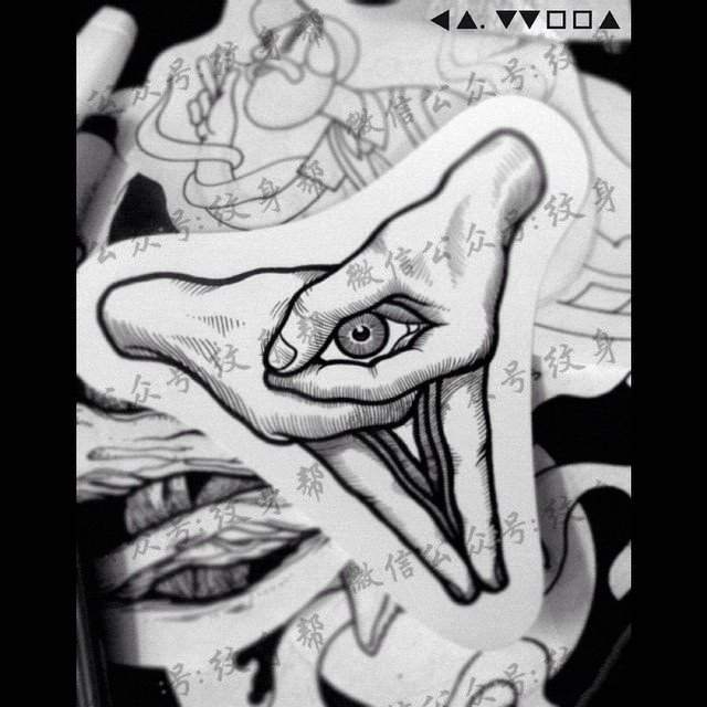 上帝之眼手纹身图案手稿