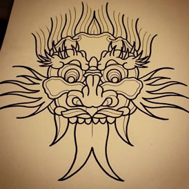 school 妖怪纹身图案手稿