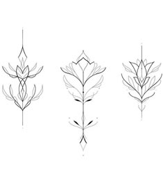 小清新花卉简单线条纹身图案