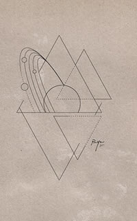 简单几何小清新线条纹身图案手稿