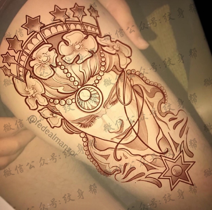 newschool包臂线稿_9张漂亮的newschool包臂手稿纹身图案