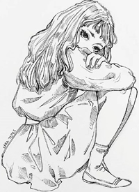 速写手稿_一组9张人物漂亮少女的速写纹身手稿