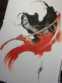 欧美死神纹身图案手稿