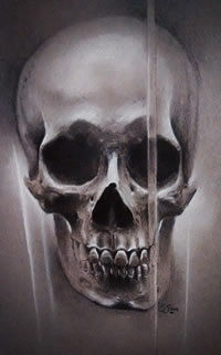 欧美骷髅纹身图案手稿