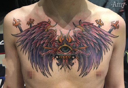 男性大花胸_42张优秀的男性大花胸纹身图案图片