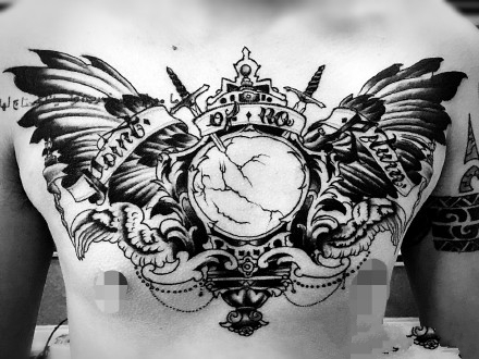 男性大花胸_42张优秀的男性大花胸纹身图案图片