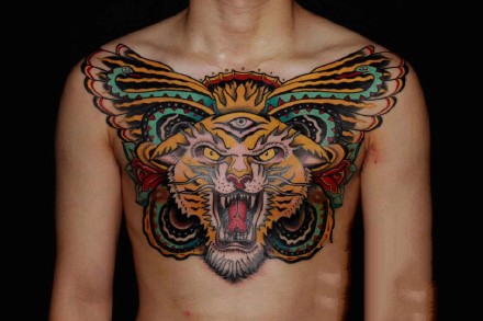 男性大花胸_42张优秀的男性大花胸纹身图案图片