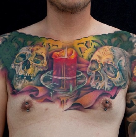 男性大花胸_42张优秀的男性大花胸纹身图案图片