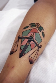 天秤纹身图案 神秘的天秤元素纹身图案