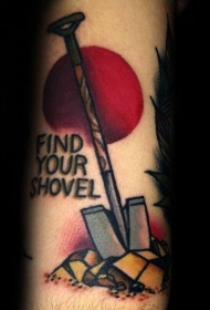 纹身工具   创意而又别致的铲子纹身图案