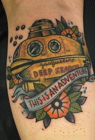 创意纹身  神秘的潜艇纹身图案