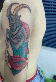 摩羯座纹身图案  技巧性十足的摩羯座纹身图案