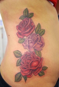 玫瑰纹身图  艳丽动人的玫瑰花纹身图案