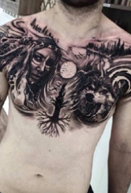 男性大花胸_42张优秀的男性大花胸纹身图案图片缩略频道推荐图
