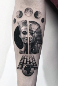 线条纹身图   曲折蜿蜒的迷宫纹身图案