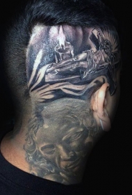 头部纹身图案  个性而又张扬的头部纹身图案