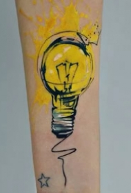 水彩纹身图案-简单又文艺的彩色纹身小图案