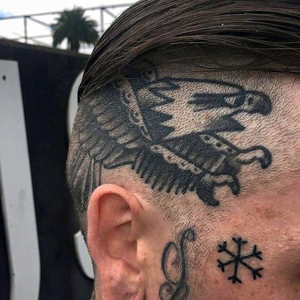 男性头部纹身_11张男性霸气的头部个性纹身图案作品