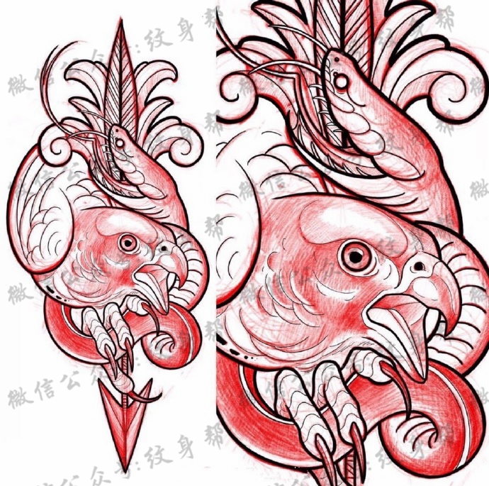 newschool线稿_17张彩色newschool纹身手稿线稿图案