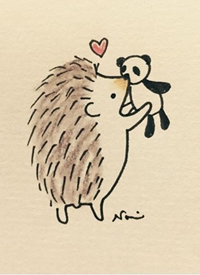 卡通刺猬手稿_18张可爱的小清新卡通创意刺猬纹身手稿图案