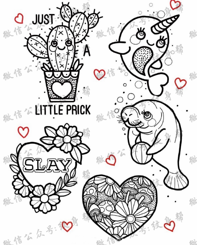 黑白oldschool线稿_18张简约oldschool黑白纹身线稿图案