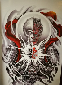 孙悟空手稿_17张霸气斗战胜佛齐天大圣红脸孙悟空纹身手稿图案素材