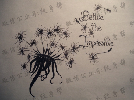 蒲公英纹身手稿_26张适合女生的纹身小清新蒲公英手稿刺青图案图片