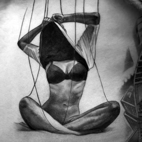 提线木偶纹身_9张受人摆布的提线木偶纹身作品图案图片