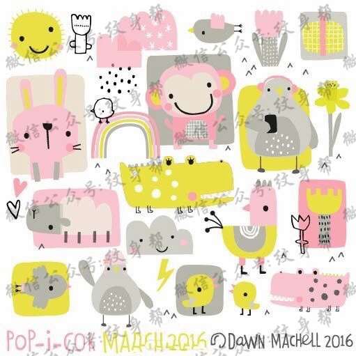 超萌简约小清新素材_35张女生喜欢的超萌小清新简约纹身手稿图案