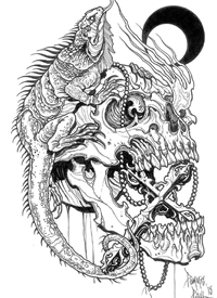 新传统纹身线稿_18张黑白新传统风格的纹身手稿线稿图案