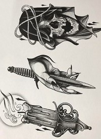 黑灰newschool纹身手稿_13张创意黑白newschool纹身手稿图案素材