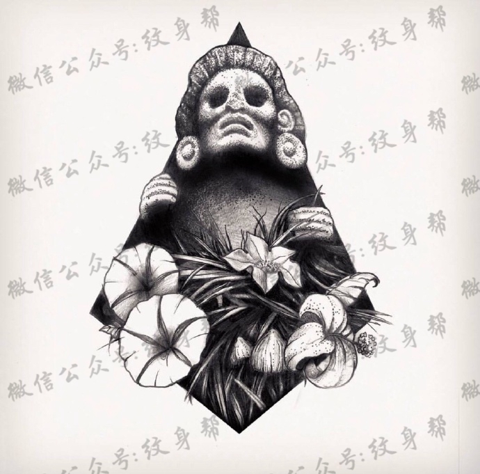 创意黑灰素描纹身手稿_14张黑灰创意素描纹身手稿图案