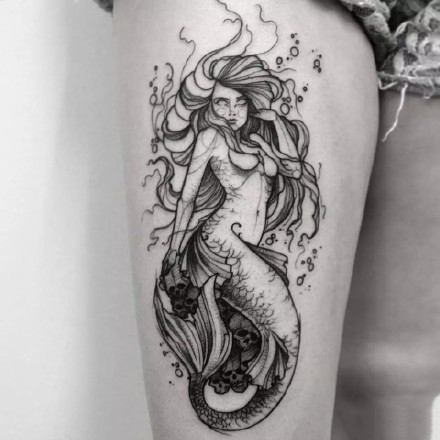 美人鱼纹身作品_一组23张漂亮的美人鱼纹身图案图片欣赏