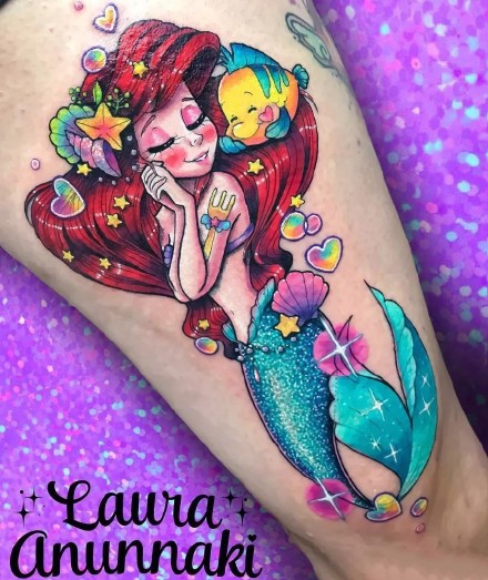 美人鱼纹身作品_一组23张漂亮的美人鱼纹身图案图片欣赏