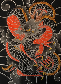 传统红黑手稿_9张传统风格红黑色的纹身手稿图案