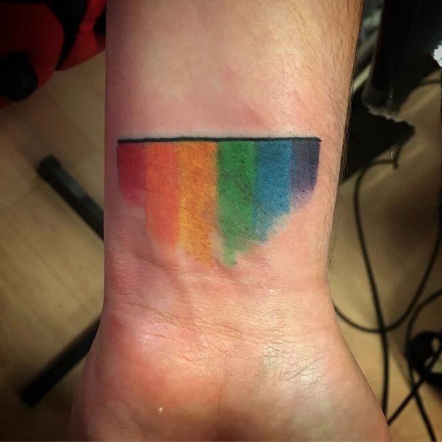 小清新纹身-创意有趣的七彩彩虹元素的文艺小清新纹身图案