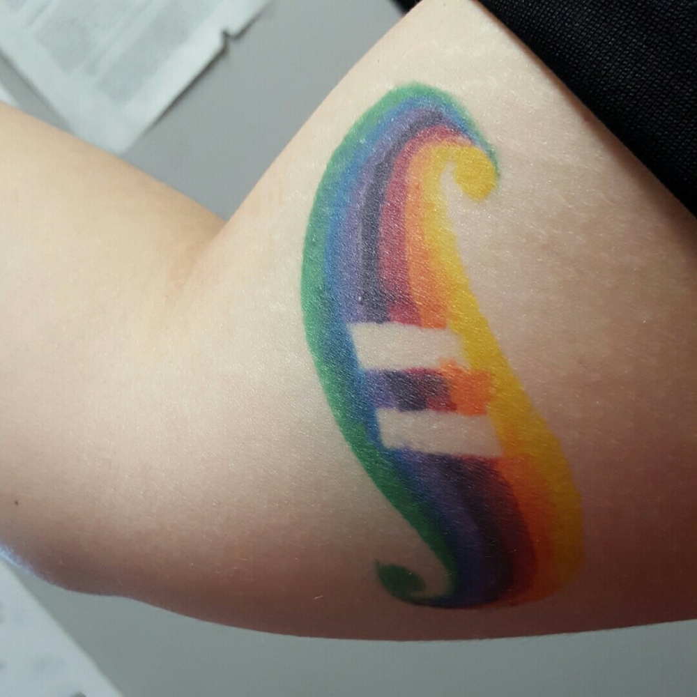 小清新纹身-创意有趣的七彩彩虹元素的文艺小清新纹身图案
