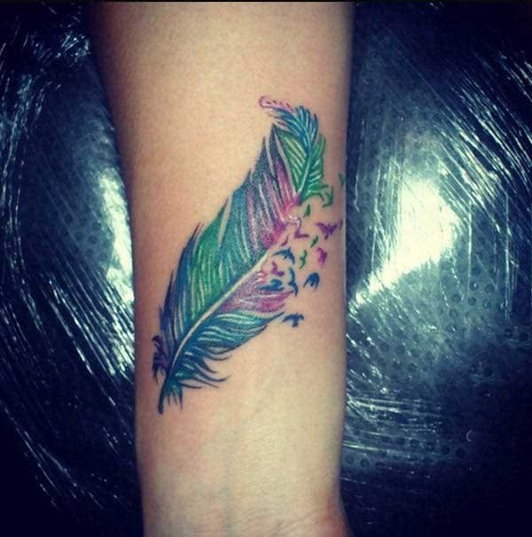 羽毛纹身-12款独特设计艺术感十足的羽毛纹身图案