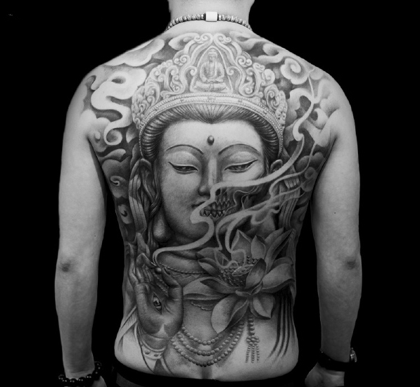 佛像满背纹身图案-20张传统佛像满背纹身图片